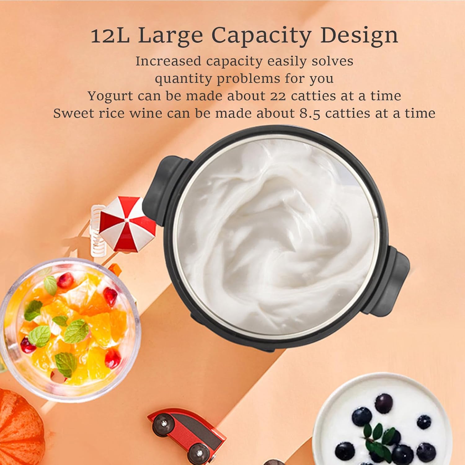 Electric Yogurt Fermenter,Natto Maker,Sweet Rice Wine Maker,Bread Dough Proofer Machine,Control Fermentation Machine,Natto Maker,for Commercial Kitchen,12L