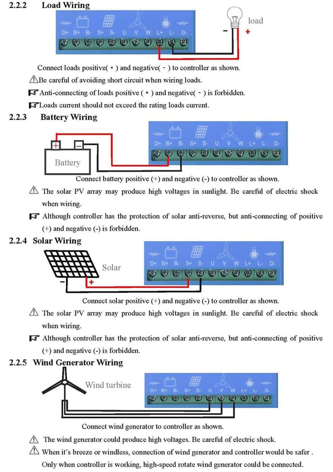 Regolatore di carica ibrido solare eolico, regolatore di carica MPPT, 6000 W per sistemi da 12 V/24 V/48 V con identificazione automatica della tensione