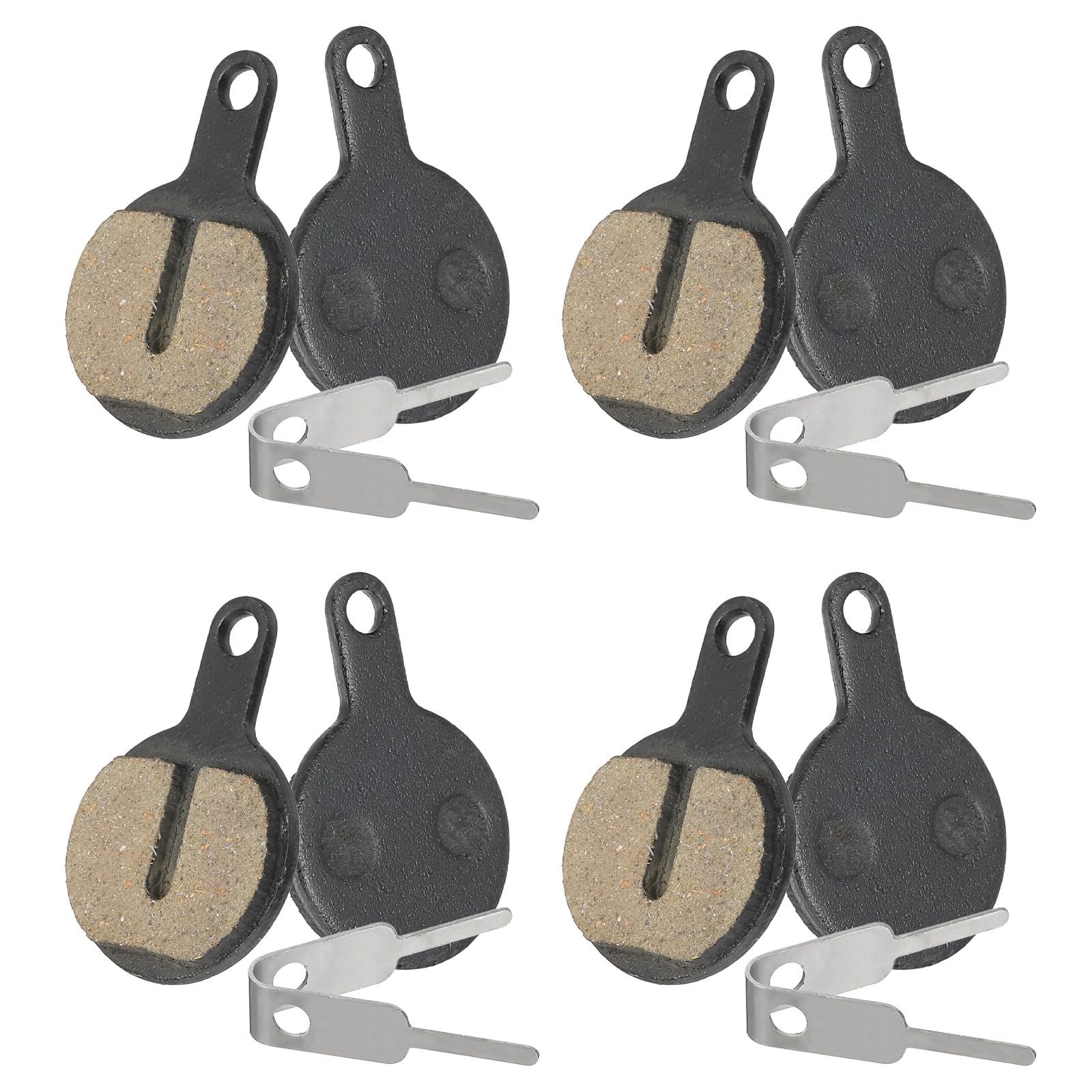 sourcing map 4set Disc Brake Pad 0.91" x 1.34" Semi-Metallic Bike Brake Pads with Spring for BB7 M355 M446 M640 Mountain Road Bikes, Black