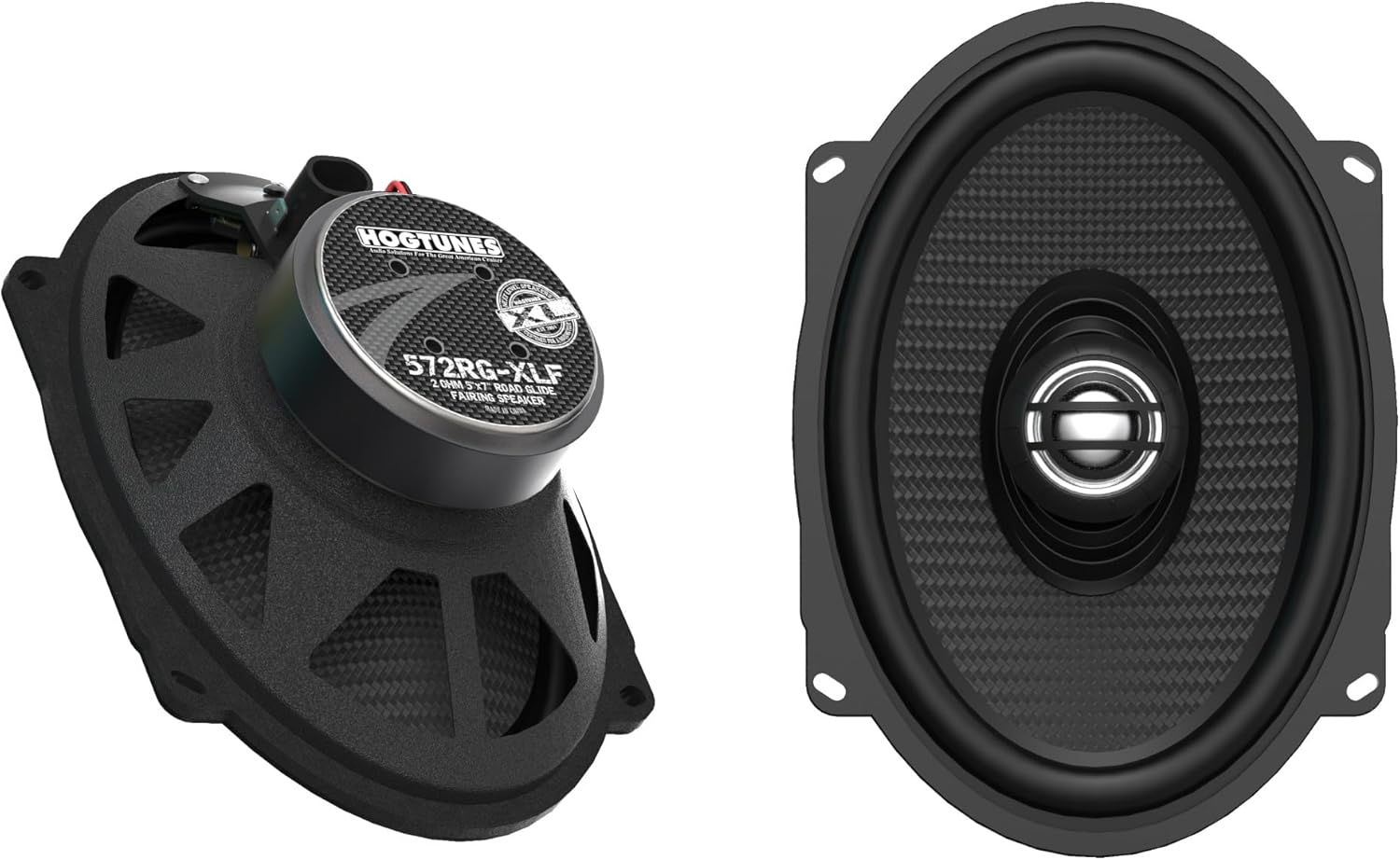 Hogtunes 572RG-XLF High Performance XL Series 5"x 7" Front Speakers with Grills (2 Pack), Fits 1998-2013 Harley-Davidson Road Glide Models