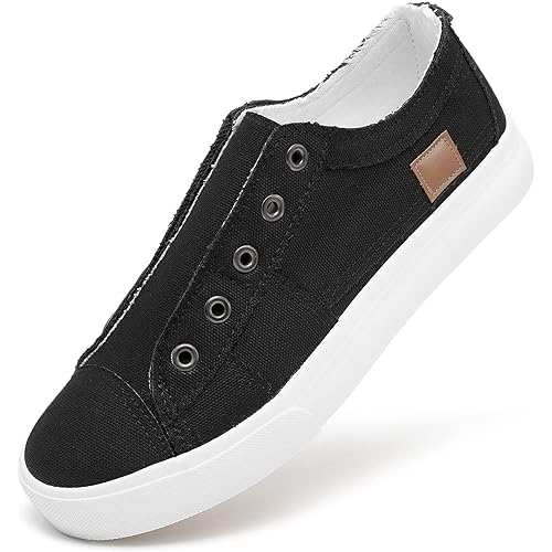 Women's Slip on Shoes Non Slip Fashion Canvas Sneakers Low Top Casual Shoes