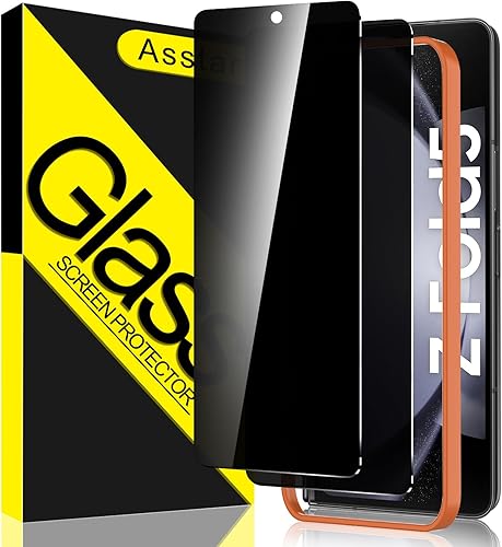 Asstar Paquete de 2 Protector de pantalla de privacidad para Samsung Galaxy Z Fold 5,9H Dureza Protector de pantalla frontal de vidrio templado para