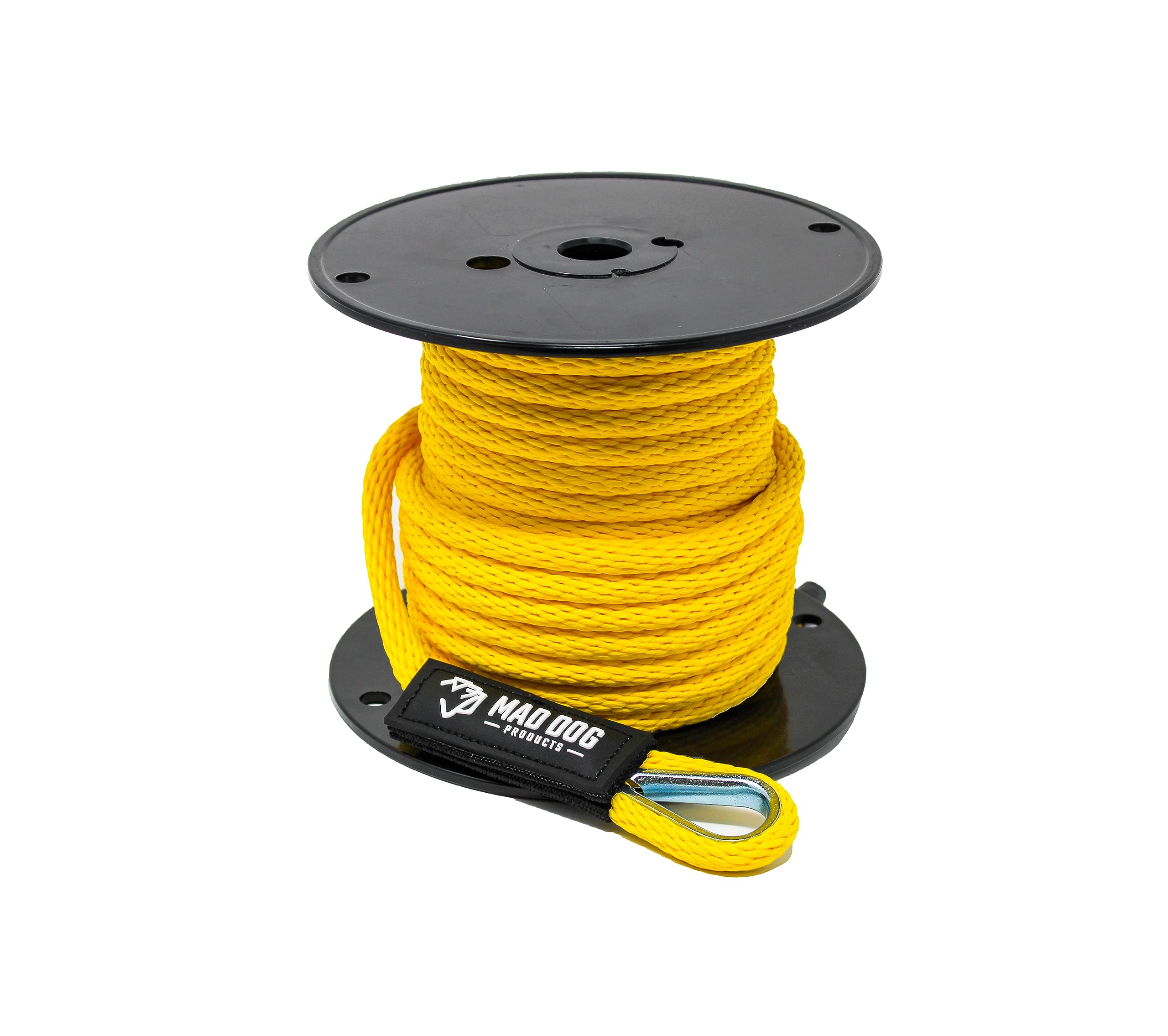 3/8" x 100' Yellow Solid Braid Nylon Anchor Line w/Thimble - Made in USA