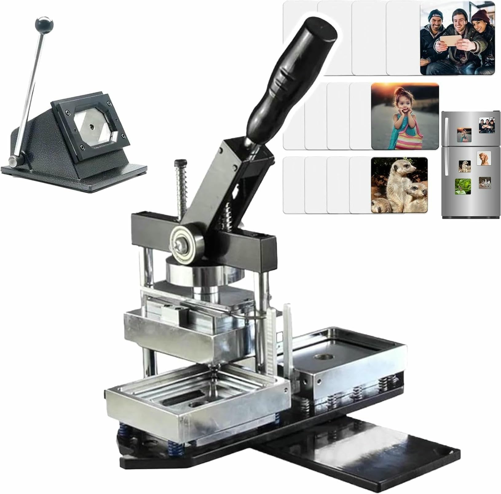 JYBNBBE Square Fridge Photo Magnets Badge Maker Machine,100 Set Square Button Making Supplies Photo Picture Badge Button, Gift Button,for Crafts and DIY Projects