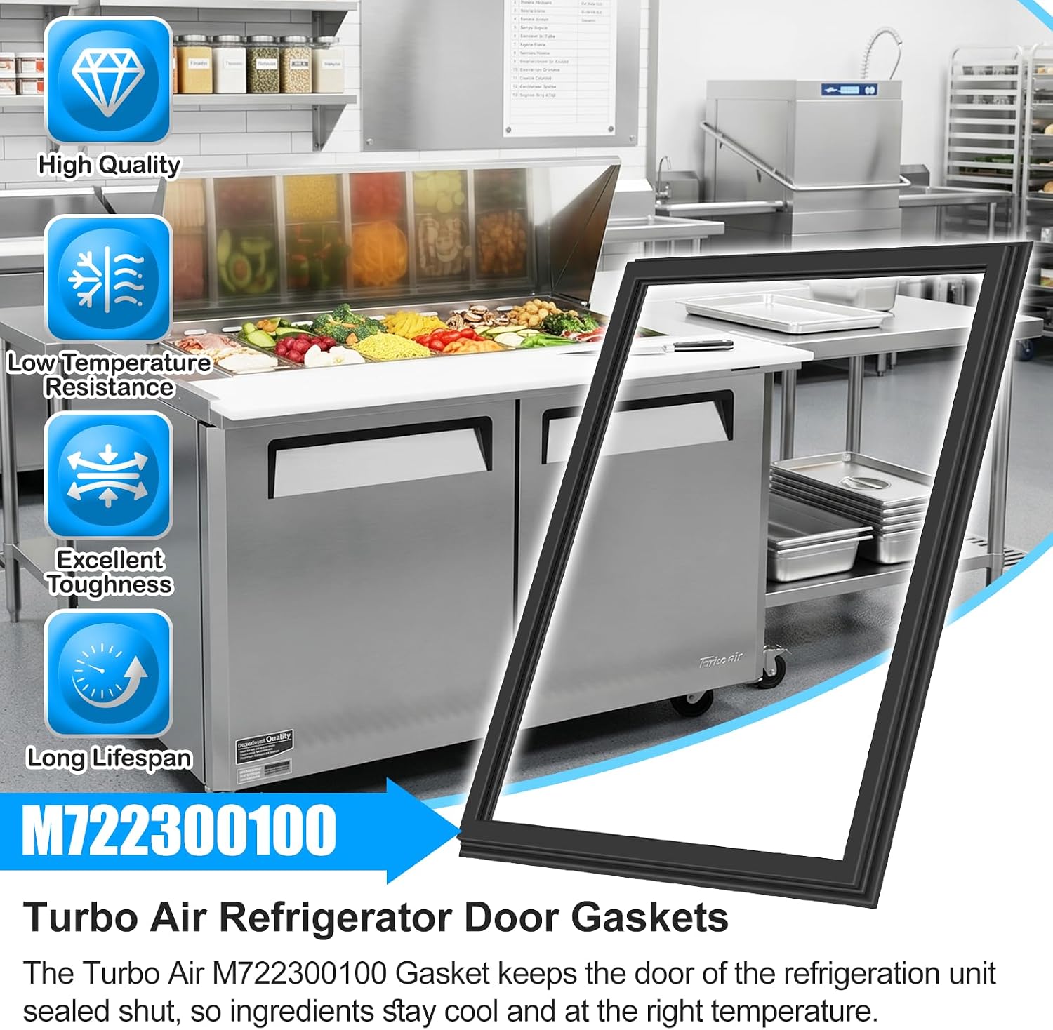 Upgraded M722300100 Refrigerator Door Gasket Compatible with Turbo Air Door Gasket Replacement, Turbo Air MST48 Gasket Magnetic Door Seal, Turbo Air Parts MST72 MST4818 TUR48SD TUR72SD TST48SD TST72SD