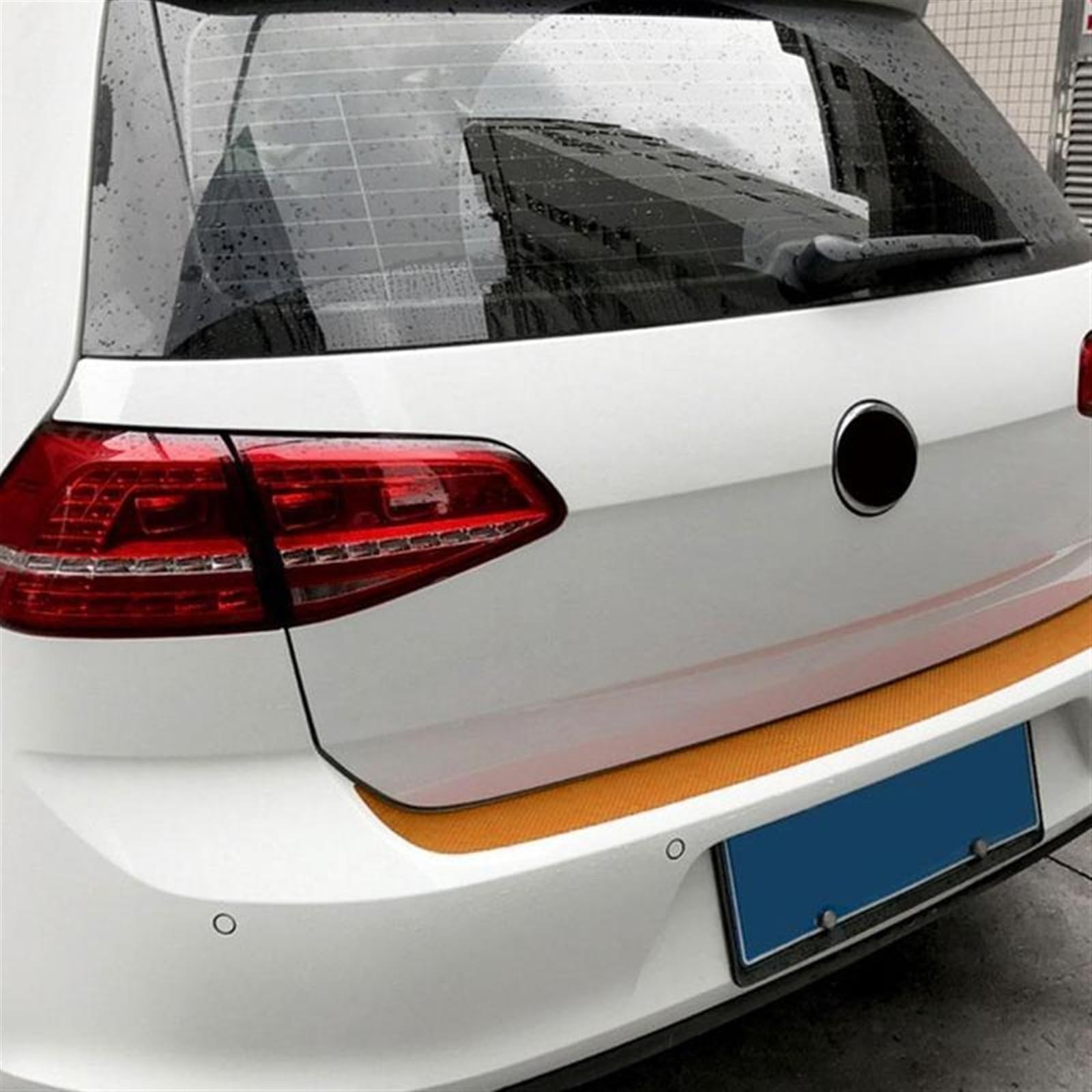 Tira Protectora de Parachoques 1 Pieza de Fibra Carbono Universal para umbral Puerta Coche, para protección Trasera, antiarañazos, película para Maletero(Gris)