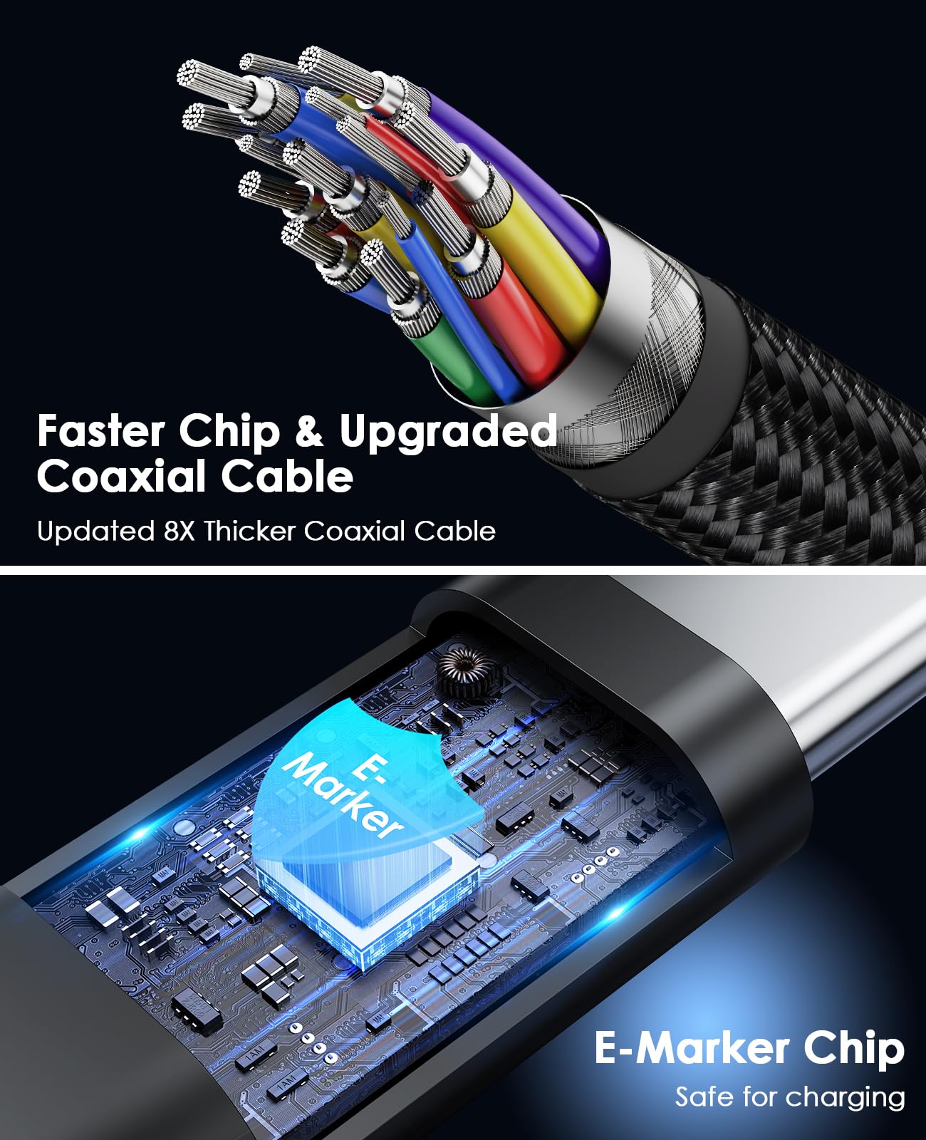 Cable USB 4 de 240 W, 2 m, cable magnético USB C, soporte de pantalla 8 K a 60 Hz, 4 K @ 144 Hz, 40 Gpbs, cable USB C a USB C para Phone 15Pro/15ProMax, para Mac_Books, USB C Hub Docking Station