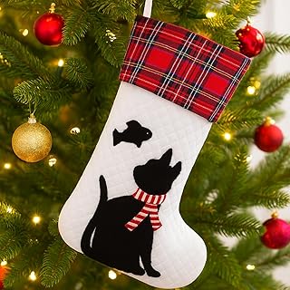 Christmas Stocking Cat 21Inch Large Christmas Stocking Xmas Stocking with 3D Cat 21" Christmas