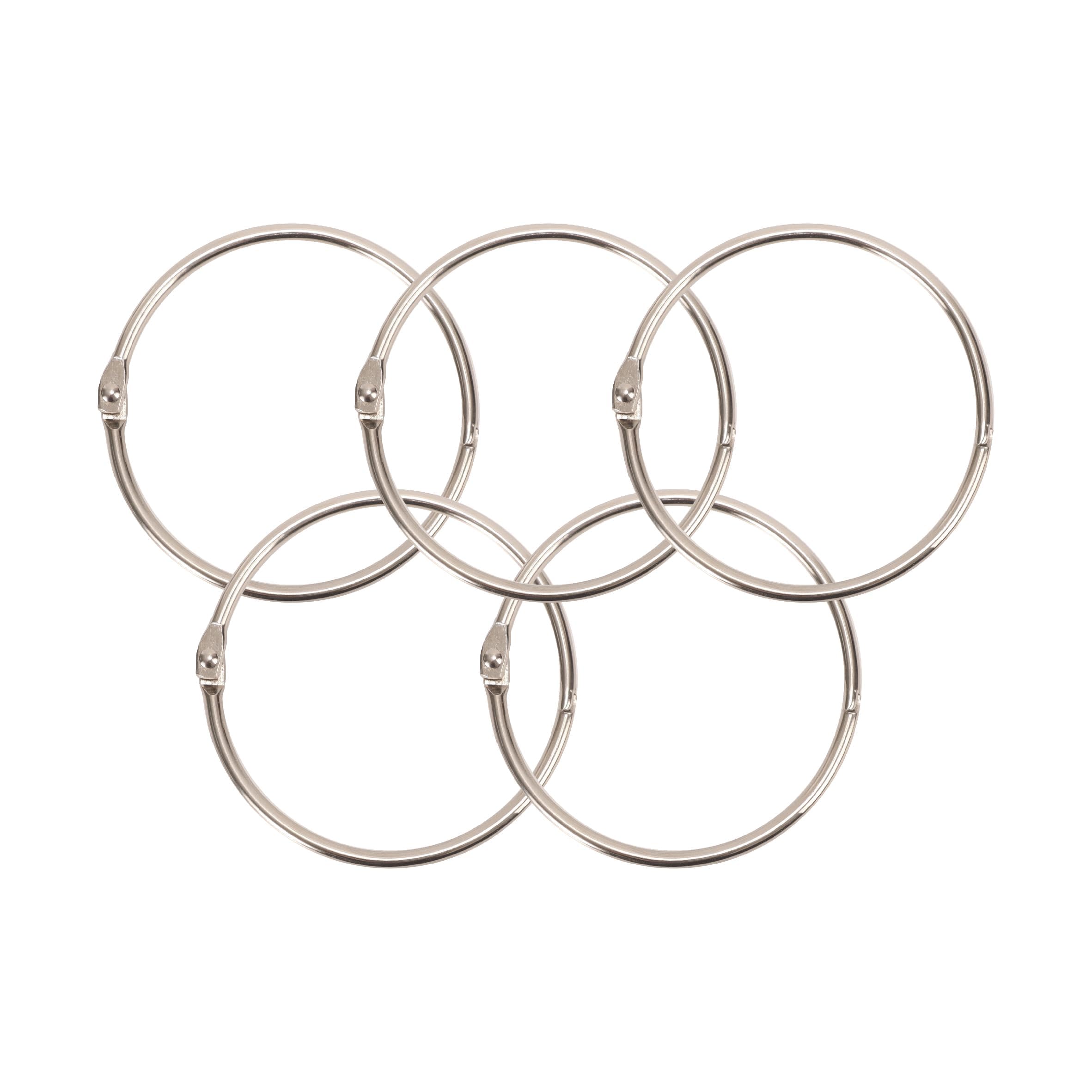 Set di anelli portachiavi extra large da 80 mm – Confezione da 5 anelli multiuso in metallo per chiavi, quaderni, progetti fai da te e altro ancora, durevoli, facili da usare