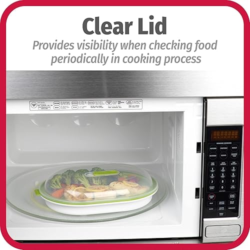 Miniatura 7 de GoodCook Vaporizador diario para microondas – Cocina de verduras y pescado, utensilios de cocina para microondas conserva vitaminas y nutrientes,