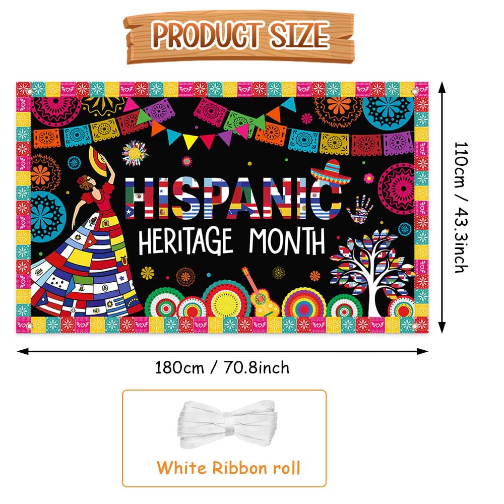 Hispanic Heritage Month Banner – Lateinamerikanische Gartenflagge Aus Leinen | 31 X 45 Cm Für Garten, Balkon & Klassenzimmer