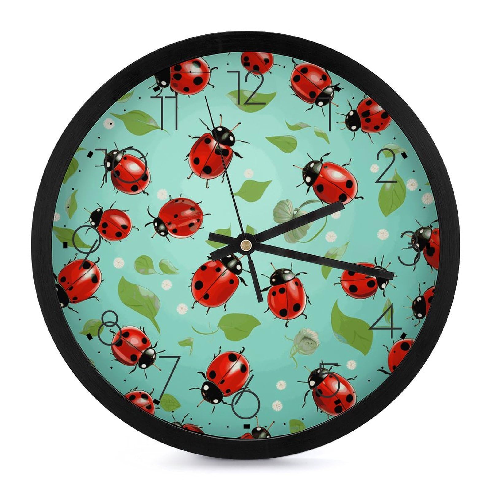 Horloge murale numérique coccinelle rouge géante à piles pour la décoration
