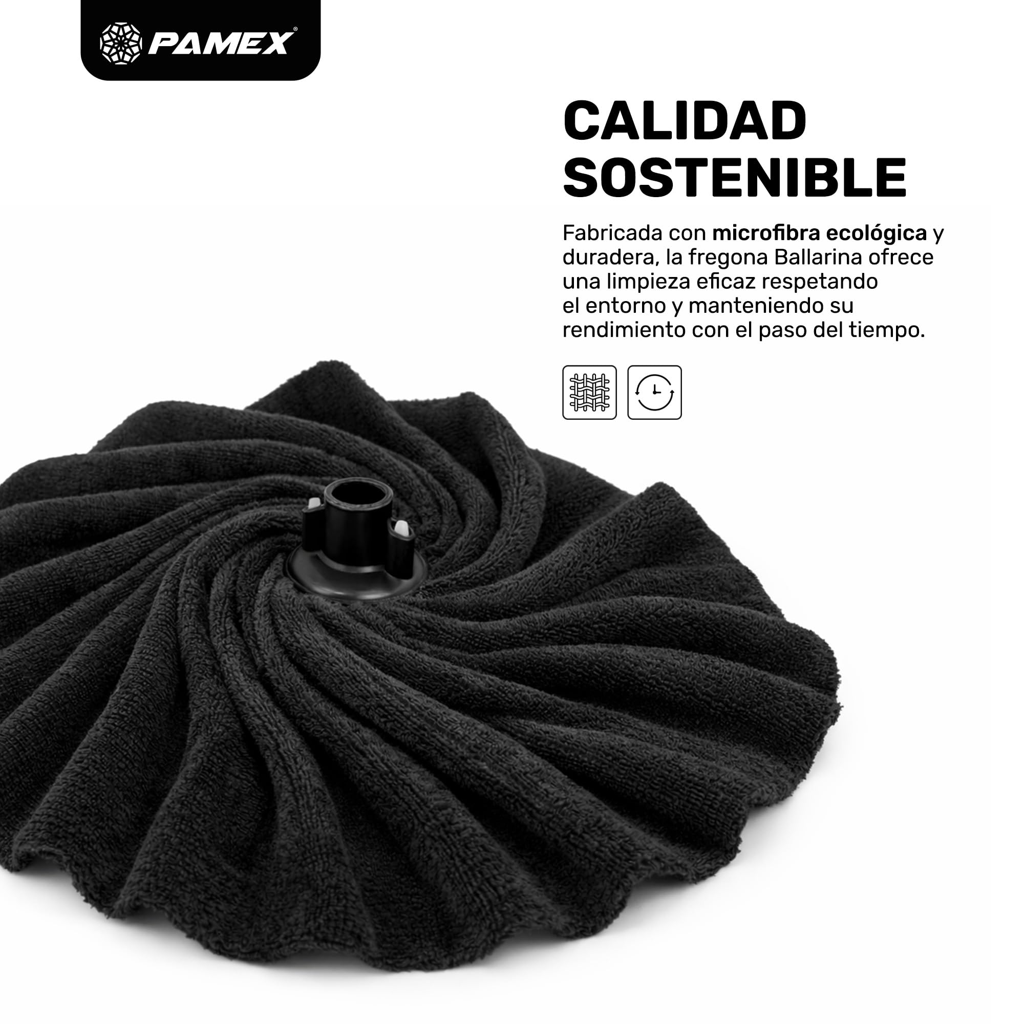 Pamex - Fregona Ballarina Negra - Caja de 24 Unidades