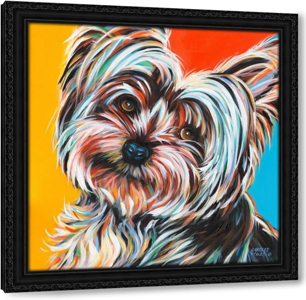 ArtDirect - Vitaletti, Carolee 15x15 Black Modern Framed Art Print Titled: Sweet Yorkie II (47_107404D)