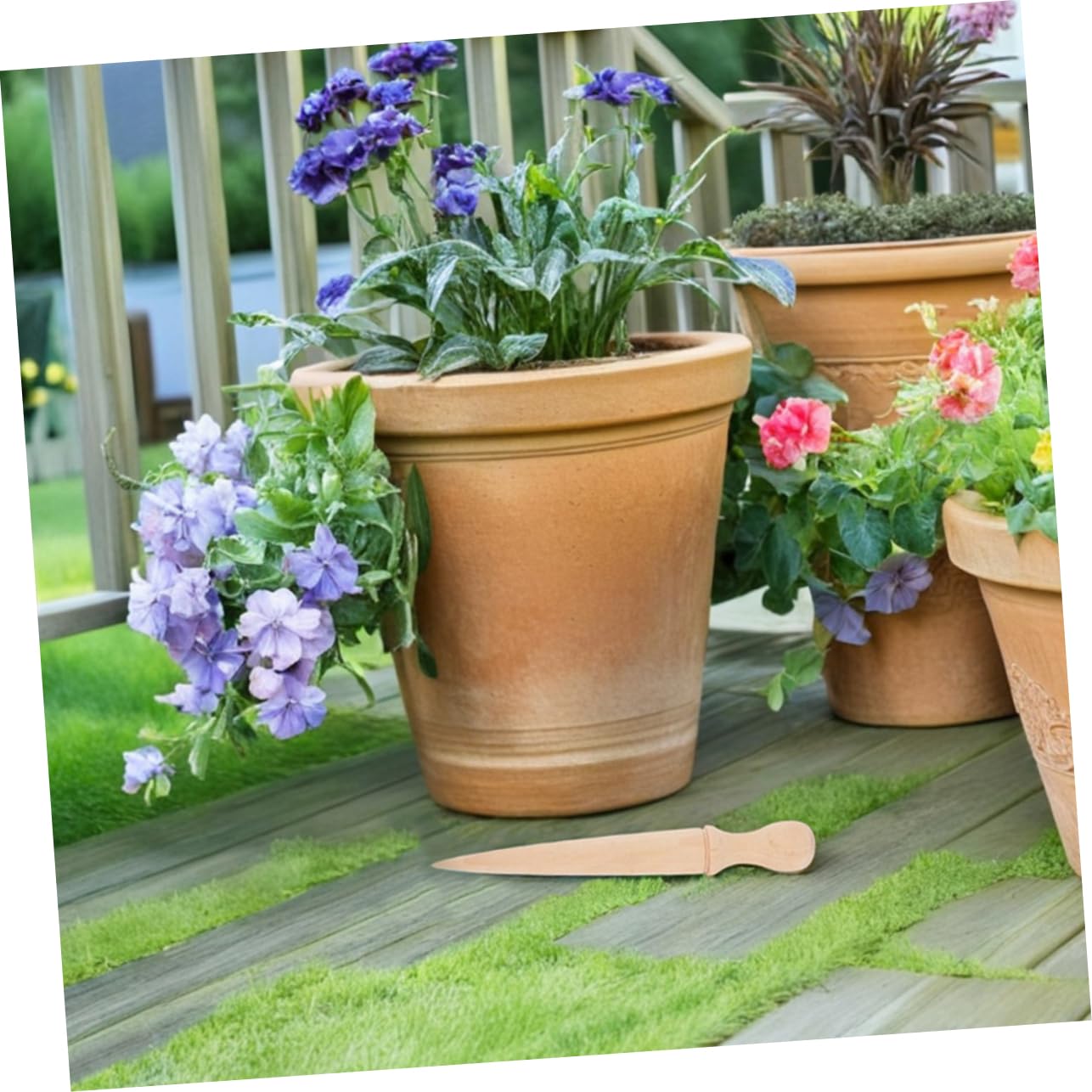 SUPVOX 6 Pièces Outil De Plantation à Manche Bois Piquet De Jardinage Outil De Semis Bêche à Planter Bêche De Jardin De Poinçon Pour Jardin