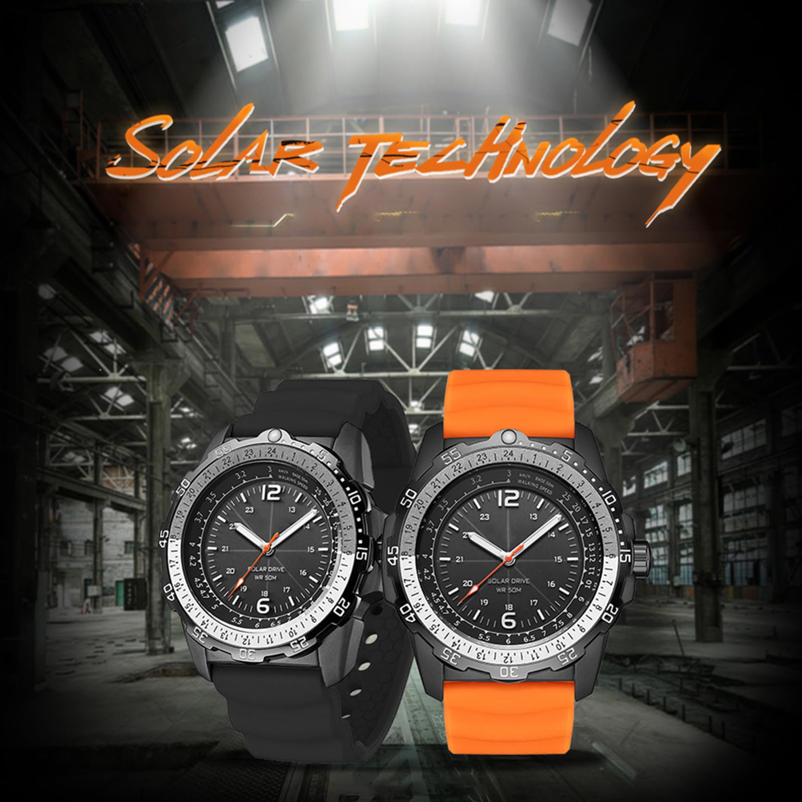 Montres Sportives à étanchéité Numérique à L'énergie Solaire pour Hommes Montres Extérieures 50m 50m avec Une Fonction Lumineuse pour Les Hommes