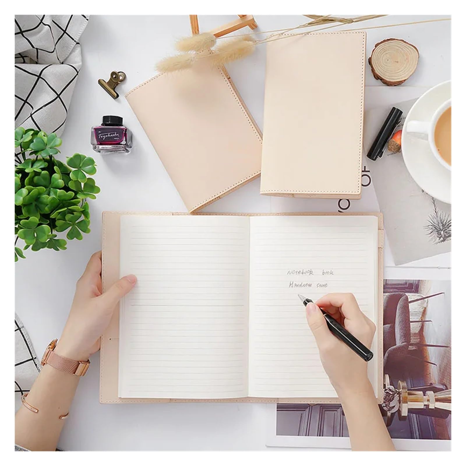 A5A6B6 Skizzenbuch-Planer mit Gitter, leere Einlage, Retro-Notizbücher und Tagebücher, Tagebucheinband, Schreibwaren(A5 brown,With lined paper)