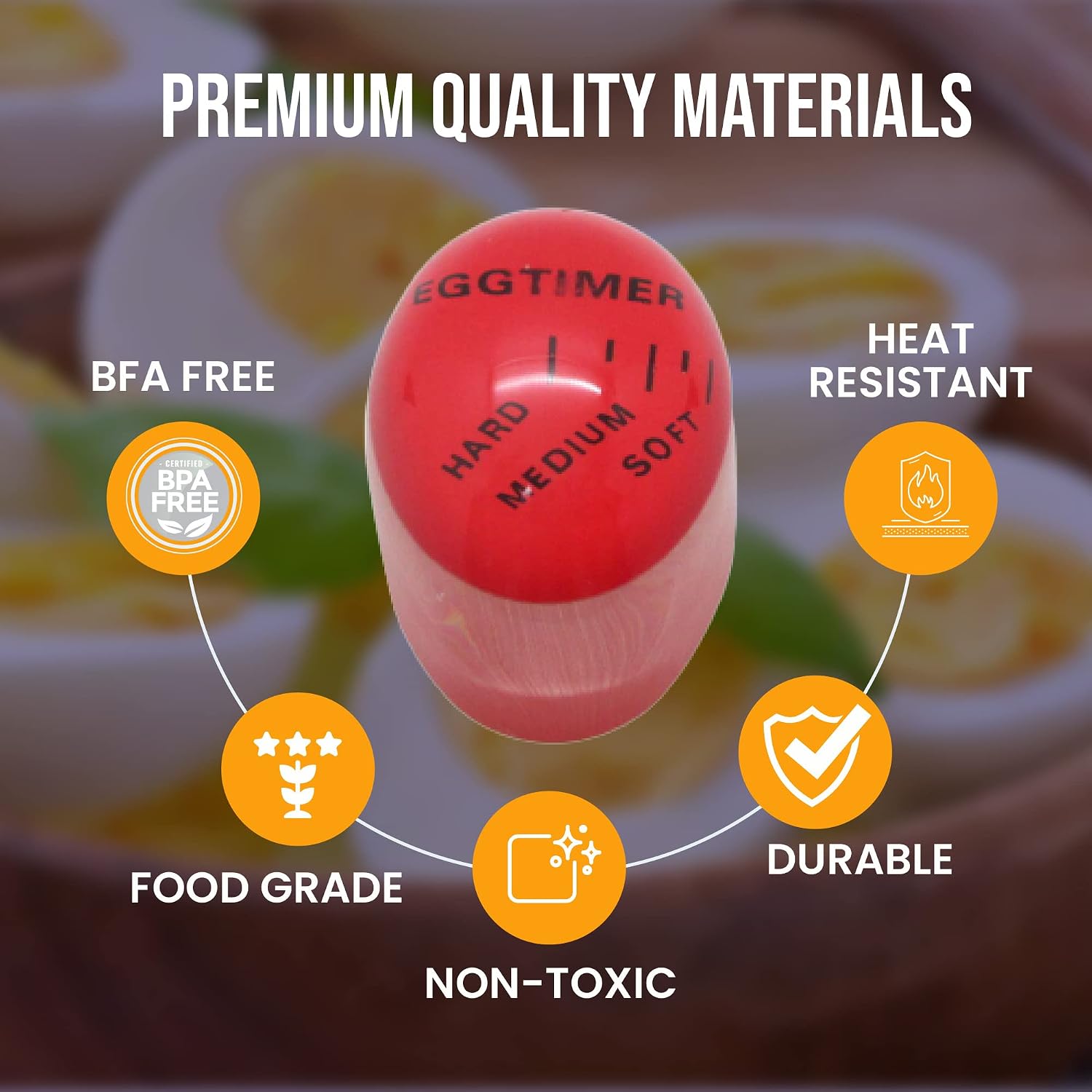 Gadgetime USA Egg Timer for Boiling Eggs (2 pcs) - Color Changing Indicator for Hard or Soft Boiled Eggs - Perfect Timer that Goes in Water & Changes Colors When Done - Egg Thermometer - No BPA