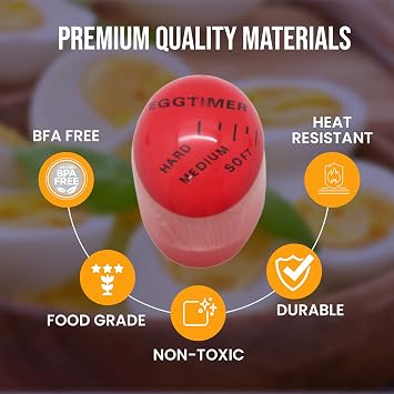 Gadgetime USA Egg Timer for Boiling Eggs (2 pcs) - Color Changing Indicator for Hard or Soft Boiled Eggs - Perfect Timer that Goes in Water & Changes Colors When Done - Egg Thermometer - No BPA