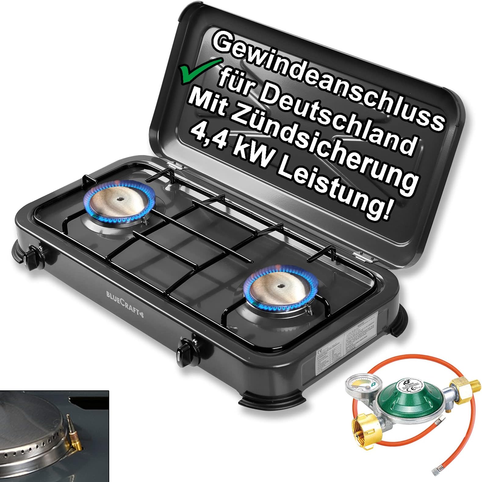 Gaskocher 2-flammig Mit Zündsicherung Und Piezozündung Test