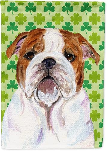 Caroline's Treasures SS4415CHF Bulldog - Lienzo con bandera de trébol del día de San Patricio, grande, multicolor
