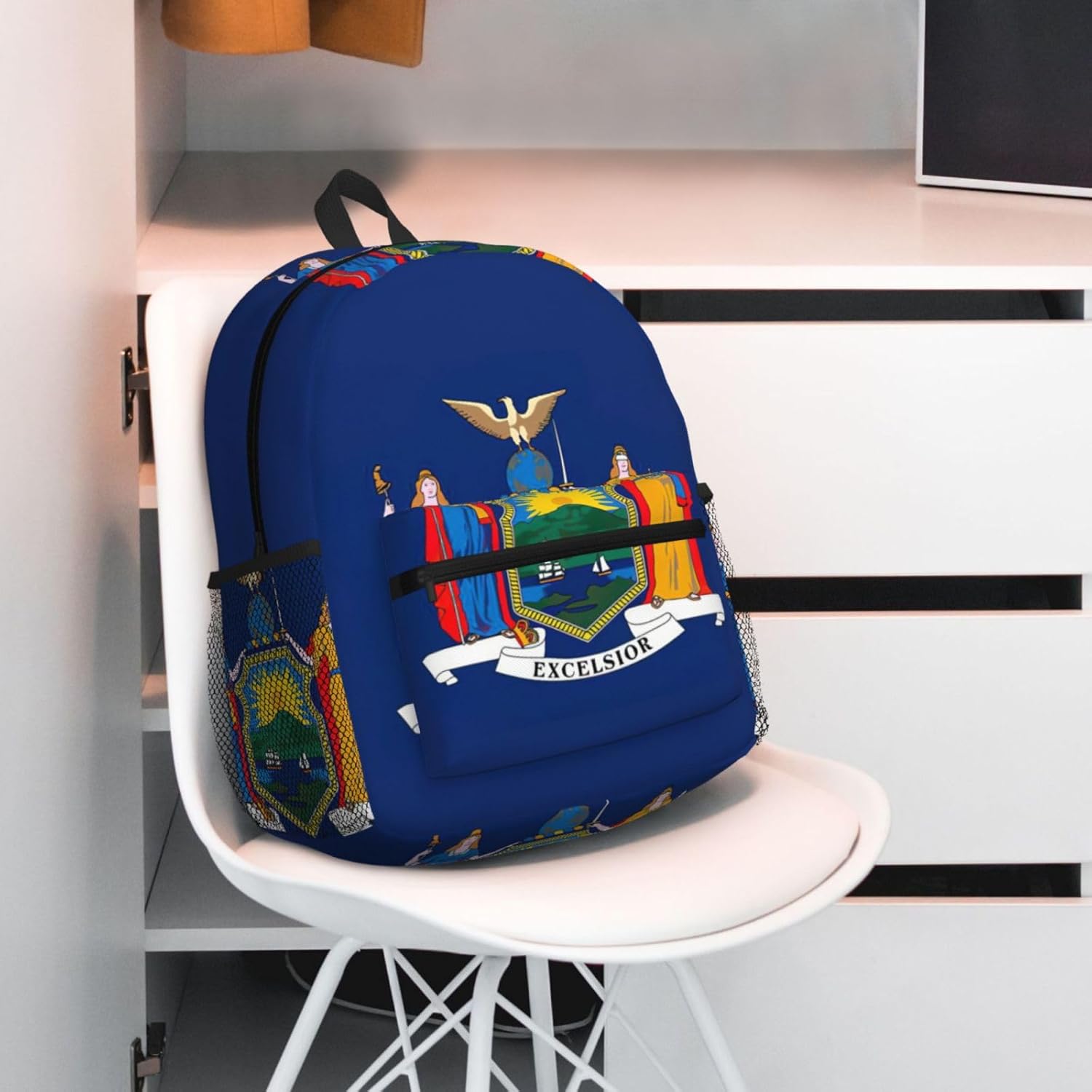 New York State Flag College Backpacks,Backpacks With Pockets, Lightweight Bookbag For College for Women Men