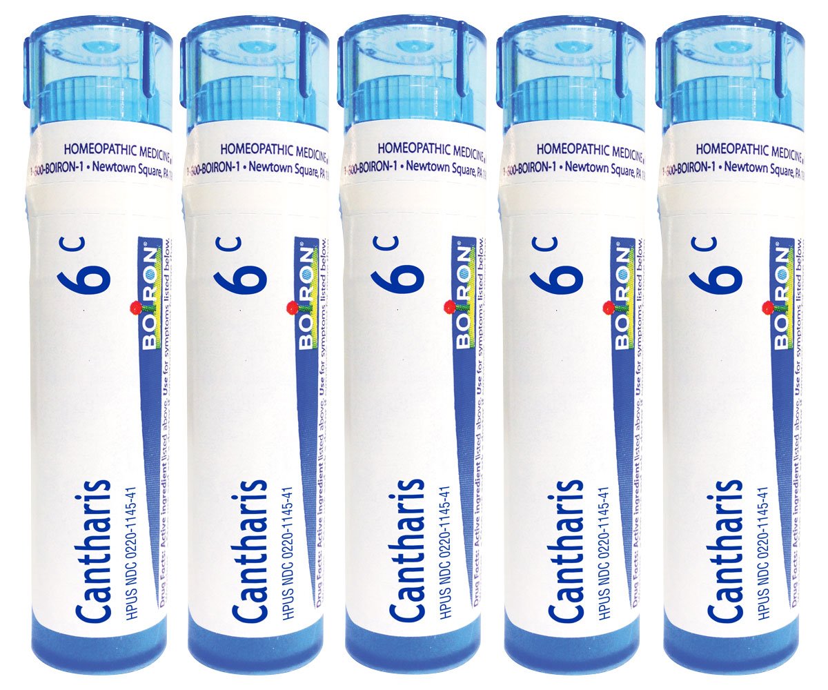 Boiron Cantharis 6C Homeopathic Medicine for Blisters and Bladder Infection (Pack of 5)