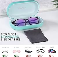 Vista 55 de molshine Estuche rígido de cuero para lentes de sol, funda clásica para gafas grandes para mujeres y hombres,Gafas de sol