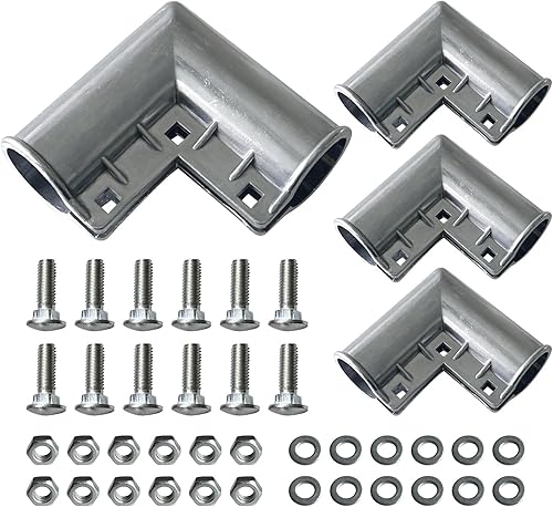 Miniatura 10 de Esquina de puerta de 1-38 pulgadas para valla de alambre, esquina de puerta de aluminio VIVIDA de 90 grados, codo de puerta de enlace de cadena,