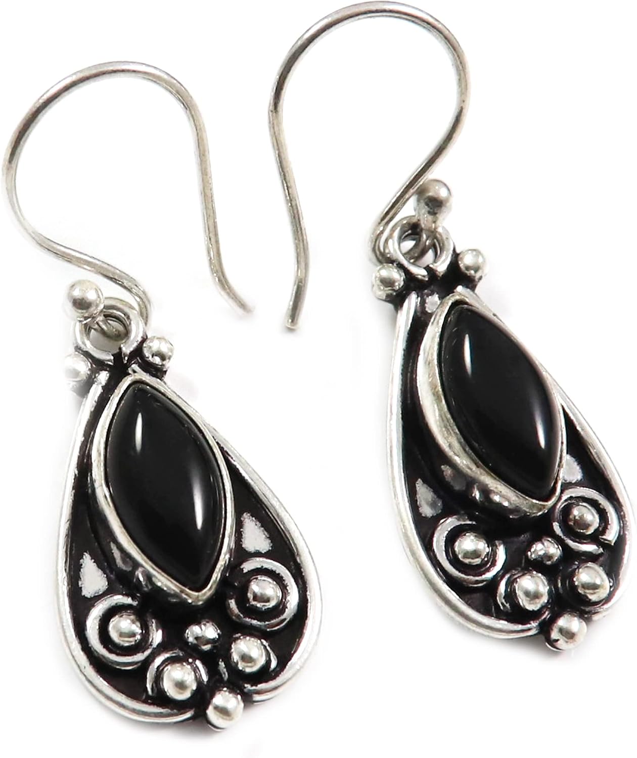Goyal Exports Amethyst Black Onyx Tiger Eye Turquoise Lab-Created Gemstone 925 Sterling Silver Drop Dangle Earring Handmade Jewelry SEG72