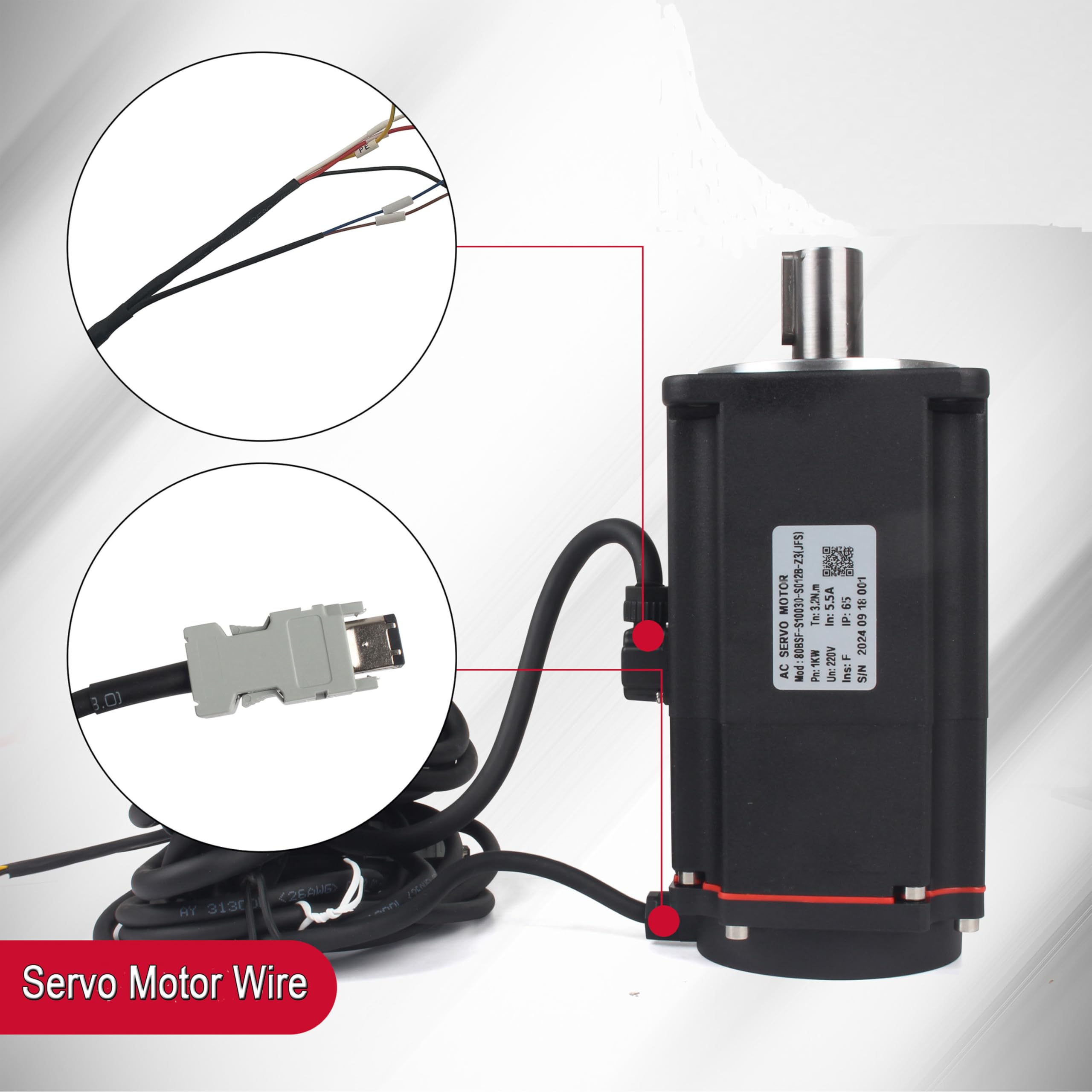 Servomotor de CA 220 V 1000 W con freno + controlador de servomotor
