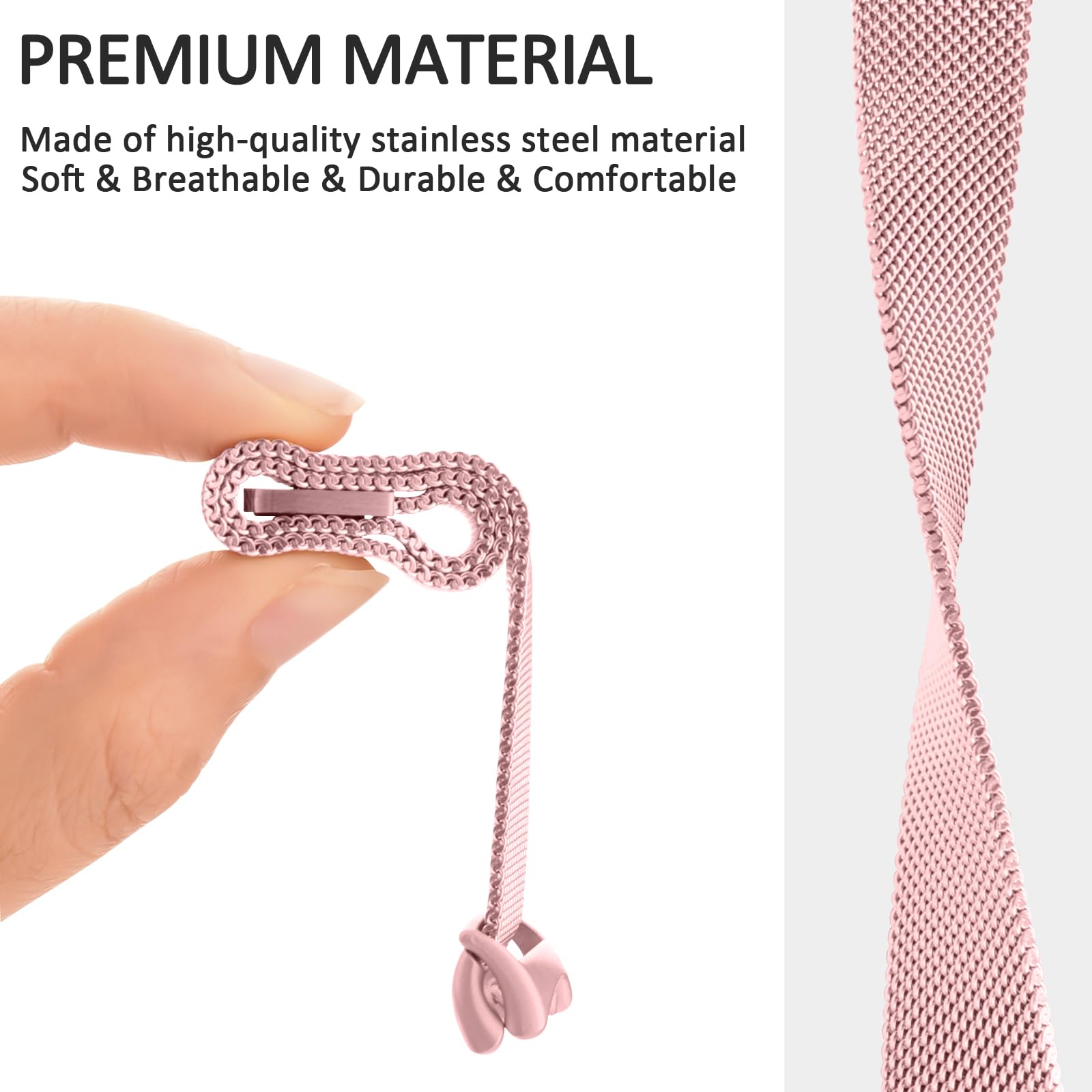 Cinturino In Acciaio Per Xiaomi Mi Band 8/9 - Magnetico, Regolabile, Design Moderno - Foto 5