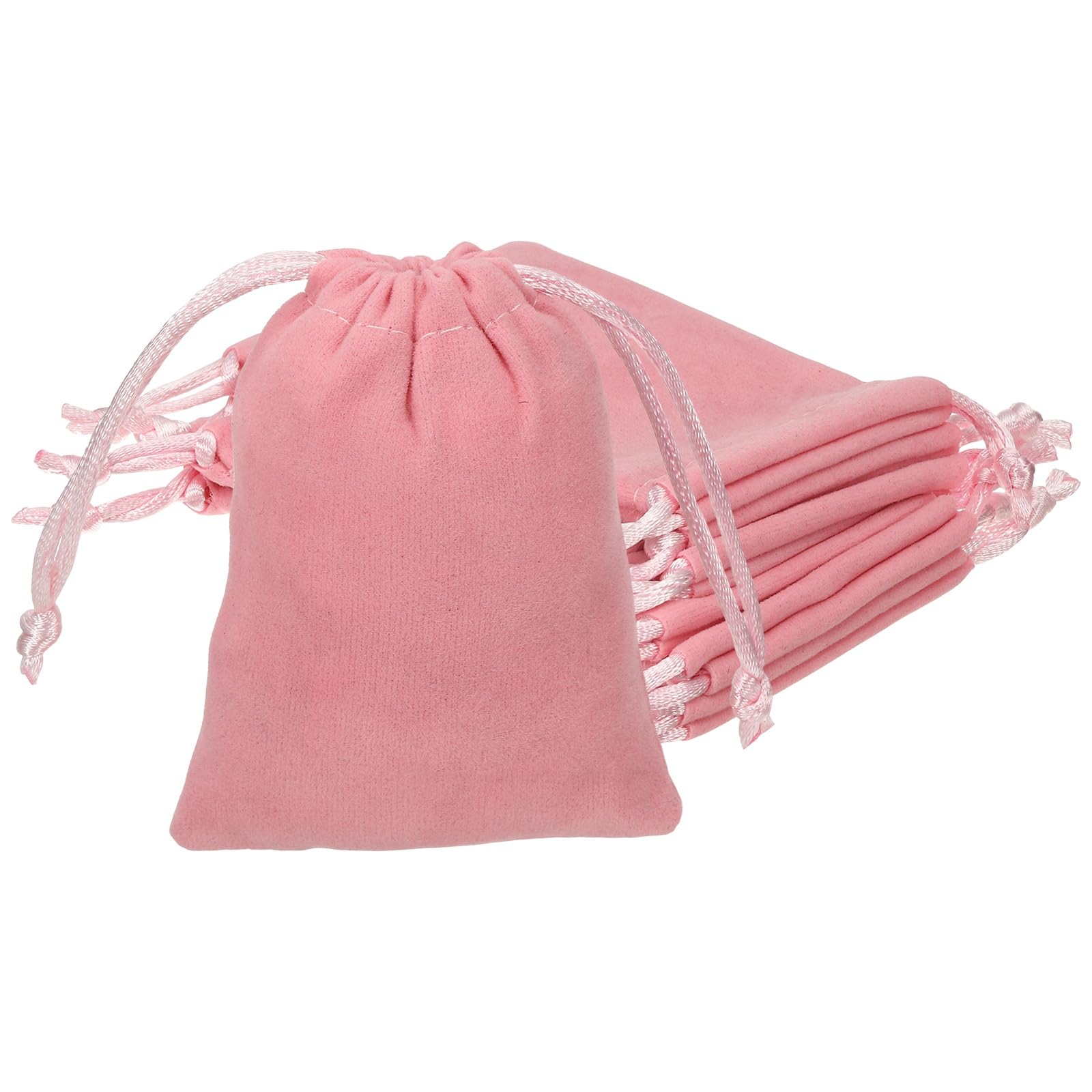 YELARXI Velvet Jewelry Bags with Drawstrings, Velvet Earring Gift Bags Wedding Favor Pouch 3 x 4 Inch Fit for Jewelry Candy Christmas Party Graduation Birthday Easter - (10 Pack, Pink) — image 1