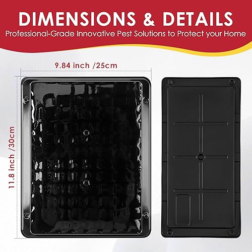 Miniatura 4 de Qualirey - Paquete de 8 trampas grandes de pegamento para ratas y ratones, 11.8 X 9.84 pulgadas, trampas grandes y resistentes para ratones para