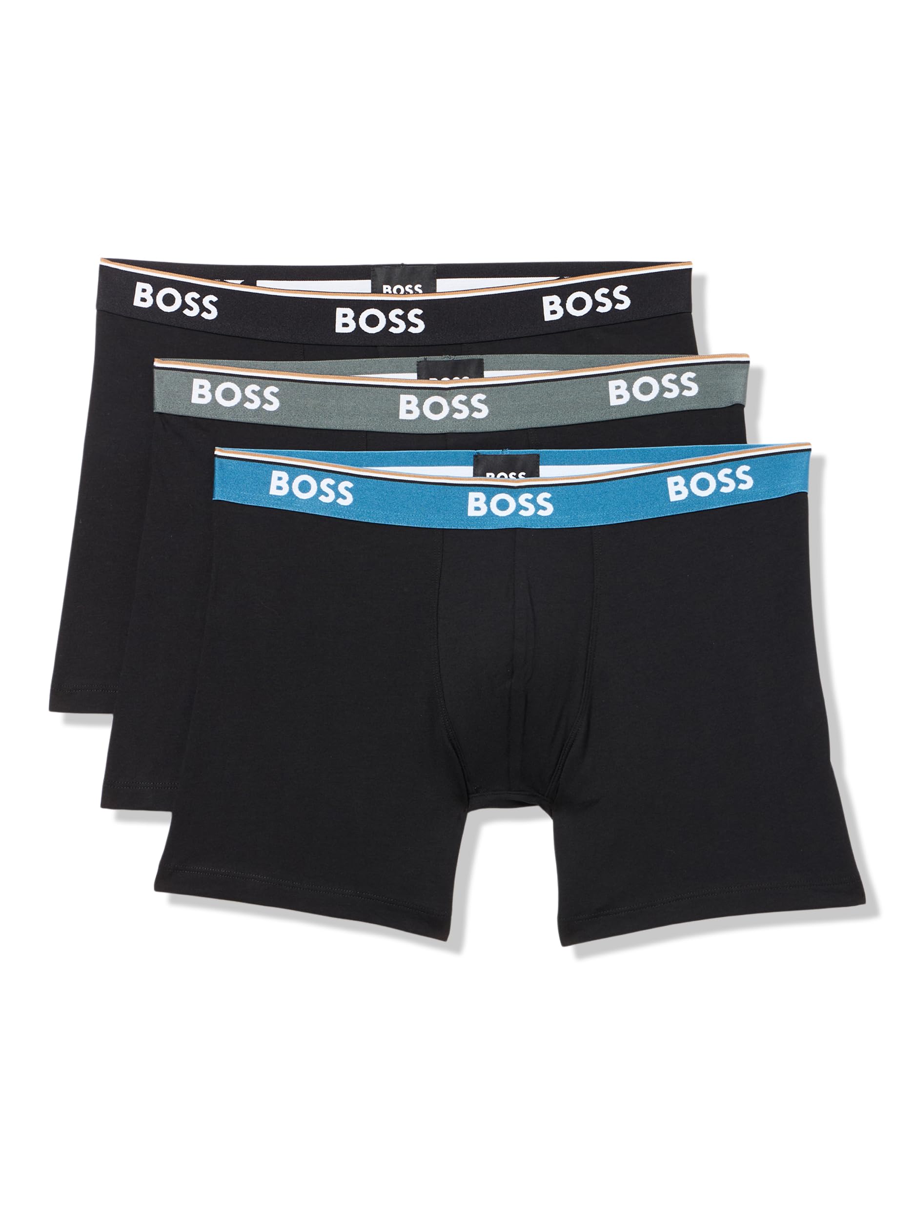 BOSS mens 3-pack Multi Color Bold Logo Boxer Briefs