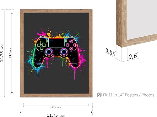 Miniatura 3 de Poster Master Impresión de videojuegos de 3 piezas, póster de neón para videojuegos, arte geek y pop, diseño moderno de consolas, regalo para