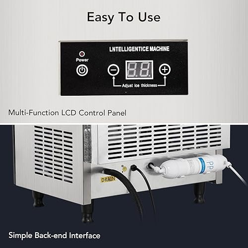 Miniatura 5 de Máquina de hielo comercial de 110 libras24 horas, máquina de hielo debajo del mostrador con cubo de hielo de 30 libras, 40 cubitos de hielociclo,