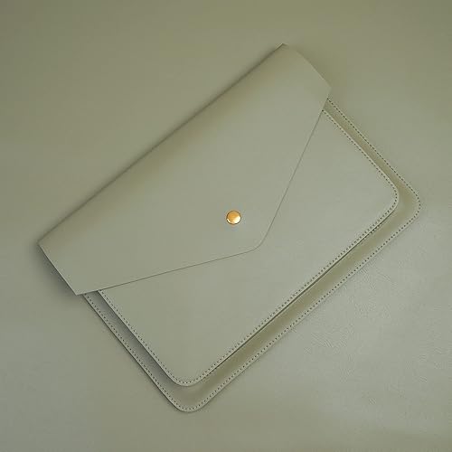 Miniatura 4 de Funda de cuero para laptop de 13 pulgadas, compatible con MacBook Air de 13 pulgadas, MacBook Pro 13, Dell XPS 13, color gris y verde