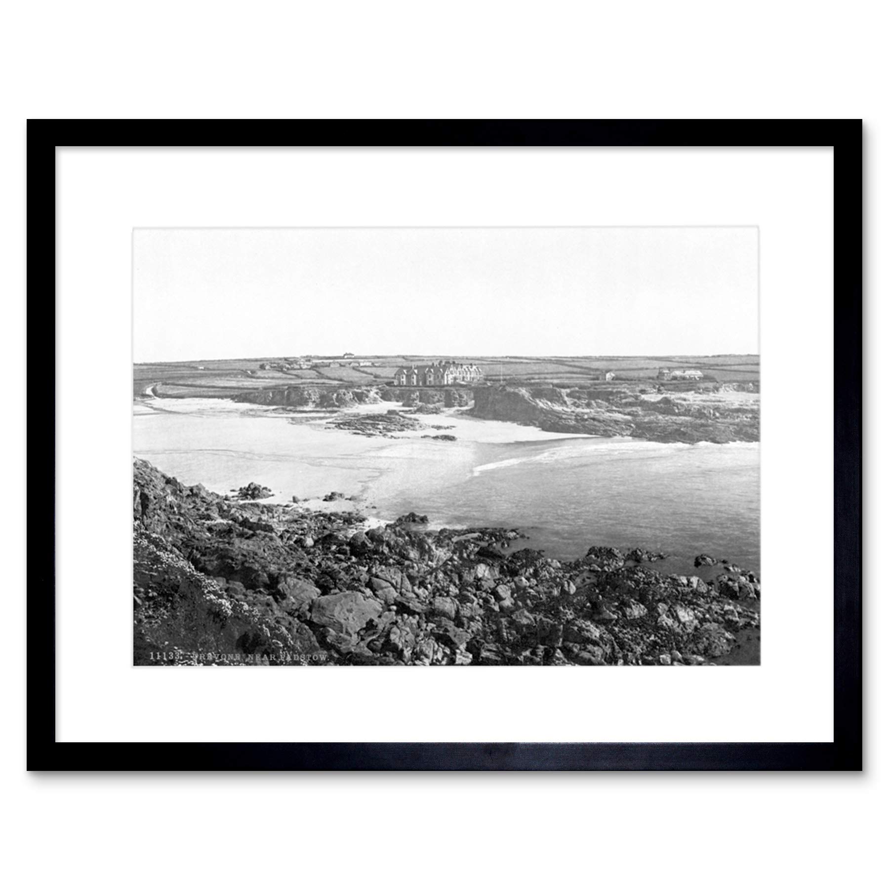 Wee Blue Coo Trevone Near Padstow Cornwall England Old BW Framed Wall Art Print