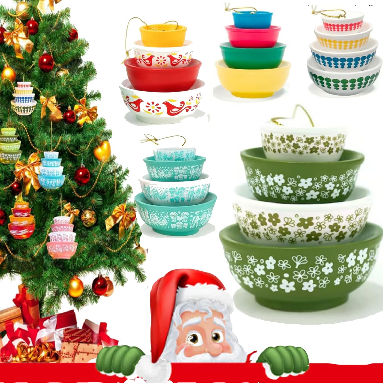 Vintage Stack Bowl Christmas Ornament,Vintage Stacking