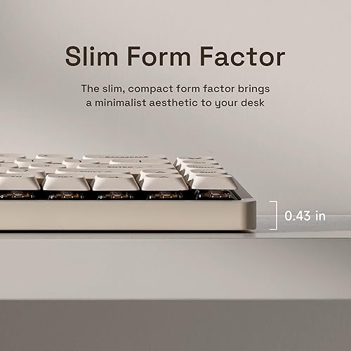 Miniatura 3 de IQUNIX Magi65 Teclado mecánico de perfil bajo inalámbrico 65% teclado ultra delgado para escribir cremoso, intercambiable en caliente,