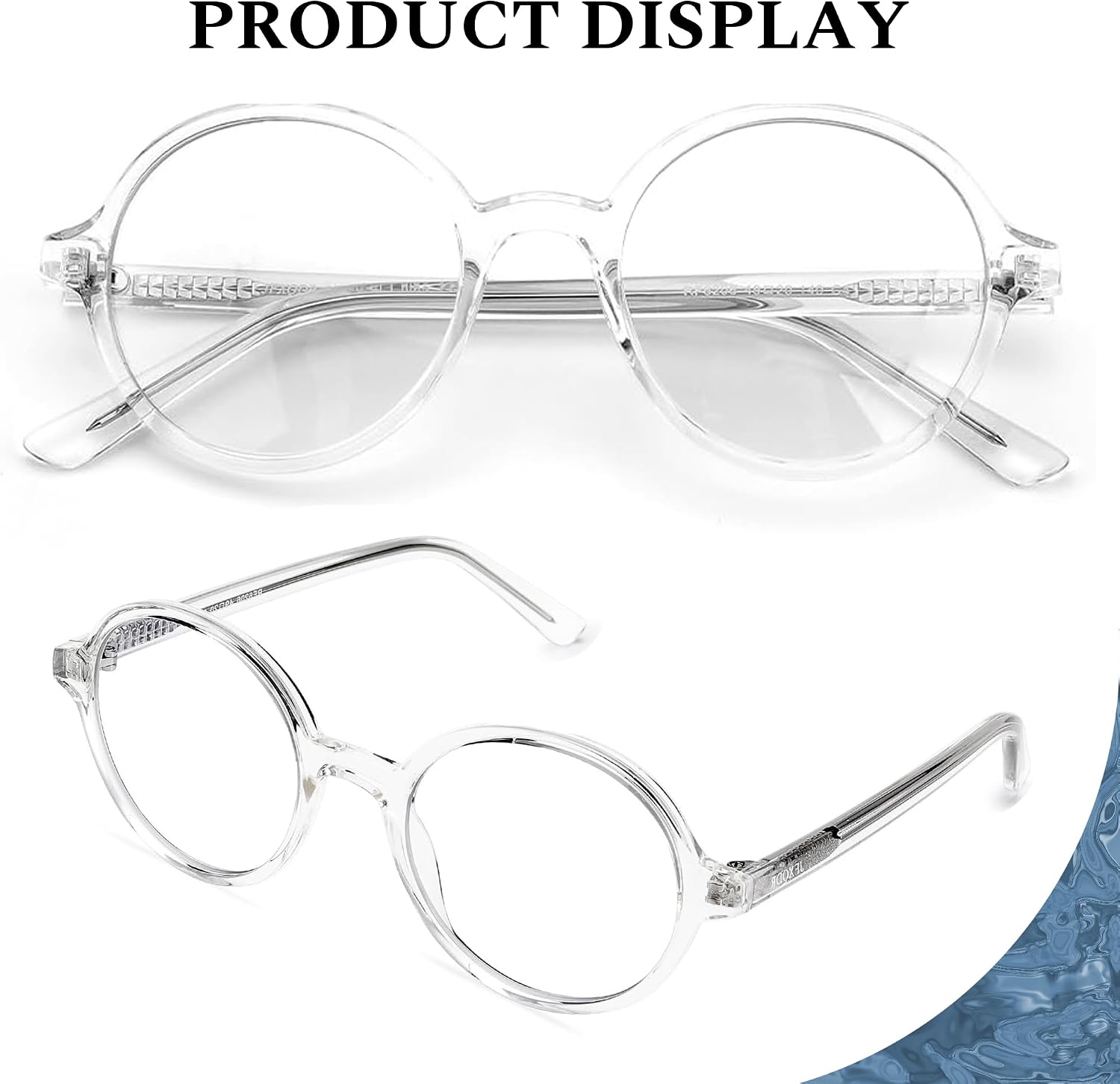 Round Blue Light Blocking Glasses Women Men, Circle Frame Computer Gaming Glasses Anti Glare & UV RF6206 (Clear) image 4