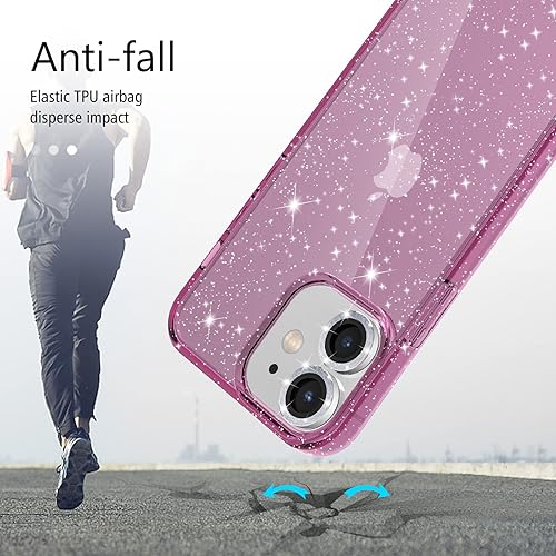 Miniatura 152 de Funda con purpurina diseñada para iPhone 15 Pro Max, con [2 unidades] protector de pantalla y [paquete de 3] protector de lente de cámara brillante