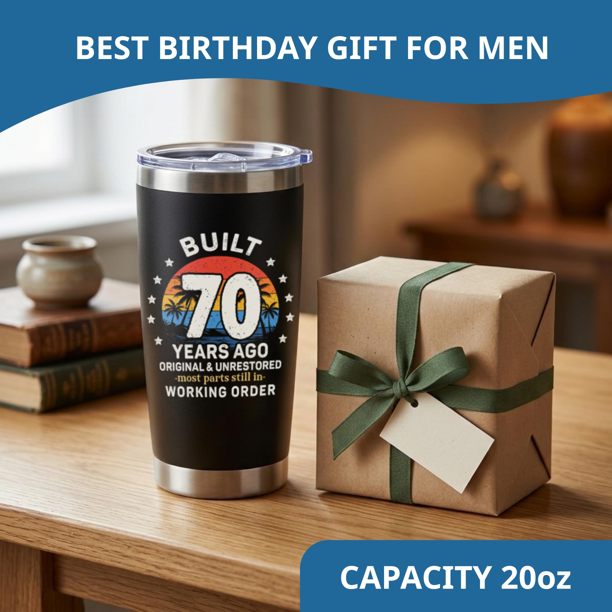 70th Birthday Gifts for Men - Build 70 Years Ago 70th Birthday Tumbler, Cool Gifts for 70 Year Old Man, Back in 1956 Tumbler, Fathers Day, Christmas Gift for 70 Year Old Man, Dad, Grandpa