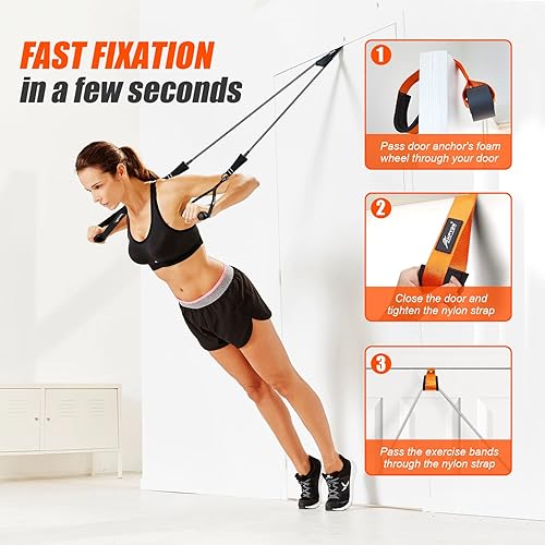 Miniatura 2 de HPYGN Door Anchor for Resistance Bands, Home-Gym Workout Exercise Bands Attachment for Yoga Strap, Physical Therapy Bands and Closed Loop Bands,