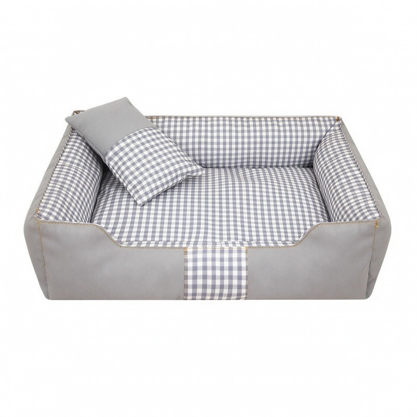 Cuccia a Divanetto Ben Imbottita | Struttura Sfoderabile e Lavabile, Cuccia con Cuscino Rimovibile, per Salotto, Grigio, M
