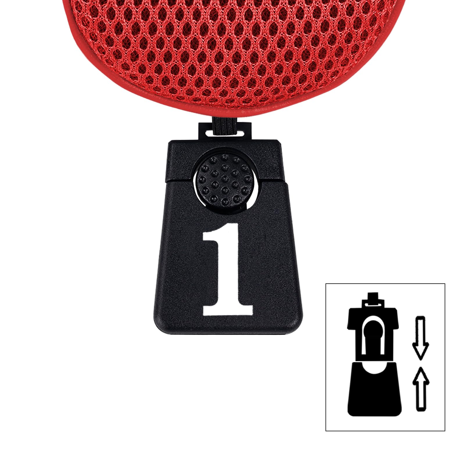 Andux Golf Schlägerkopfhüllen für Driver, 460 cc, Langer Hals rot