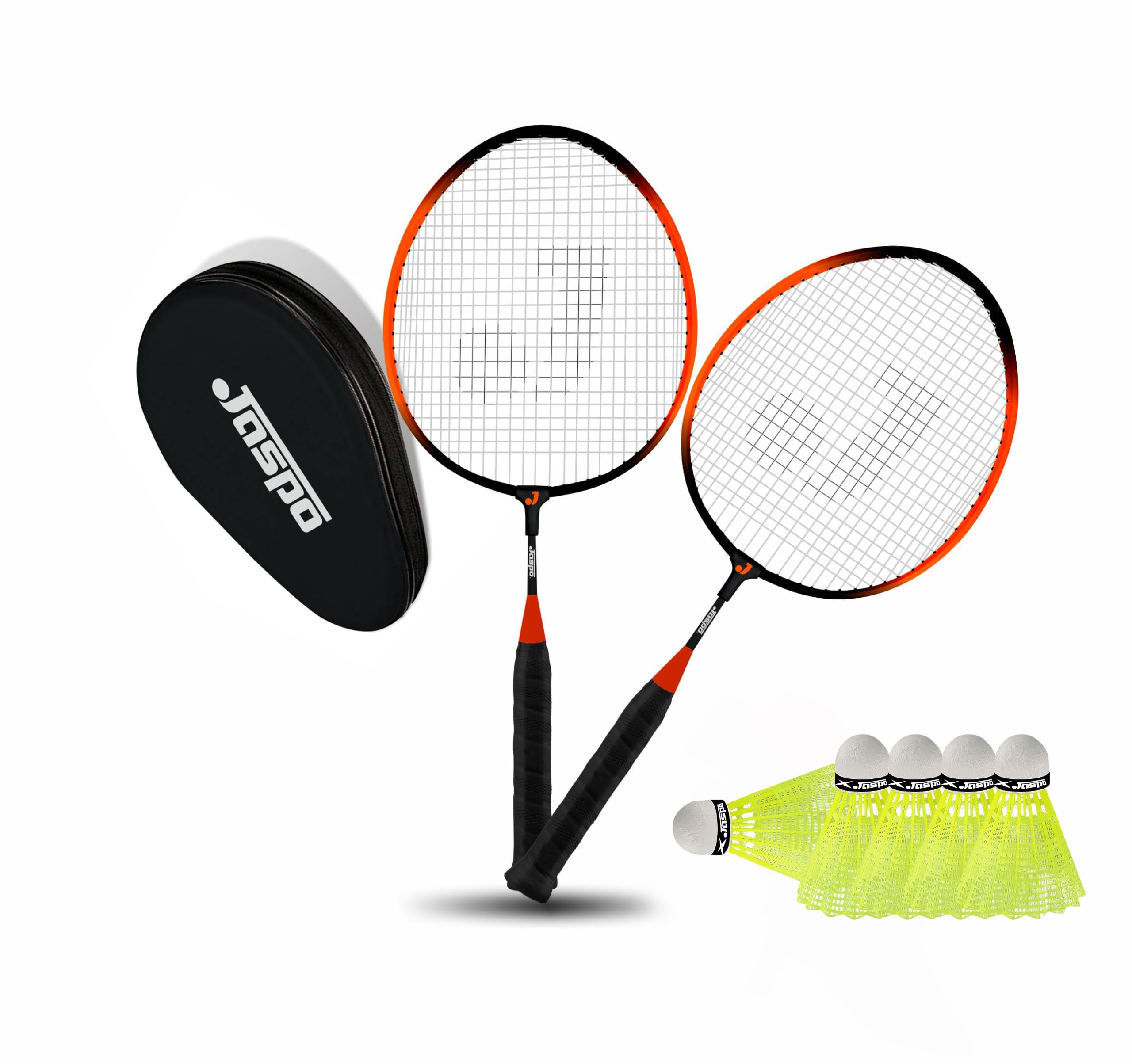 Jaspo Kidzyy Steel Badminton Racquet (Racket Length-18 Inches) with 6pc. Nylon Shuttle (Suitable for Kids)-Made in India (Orange)-Recommended for Kids only (B09P34VSYY) Amazon Price History, Amazon Price Tracker