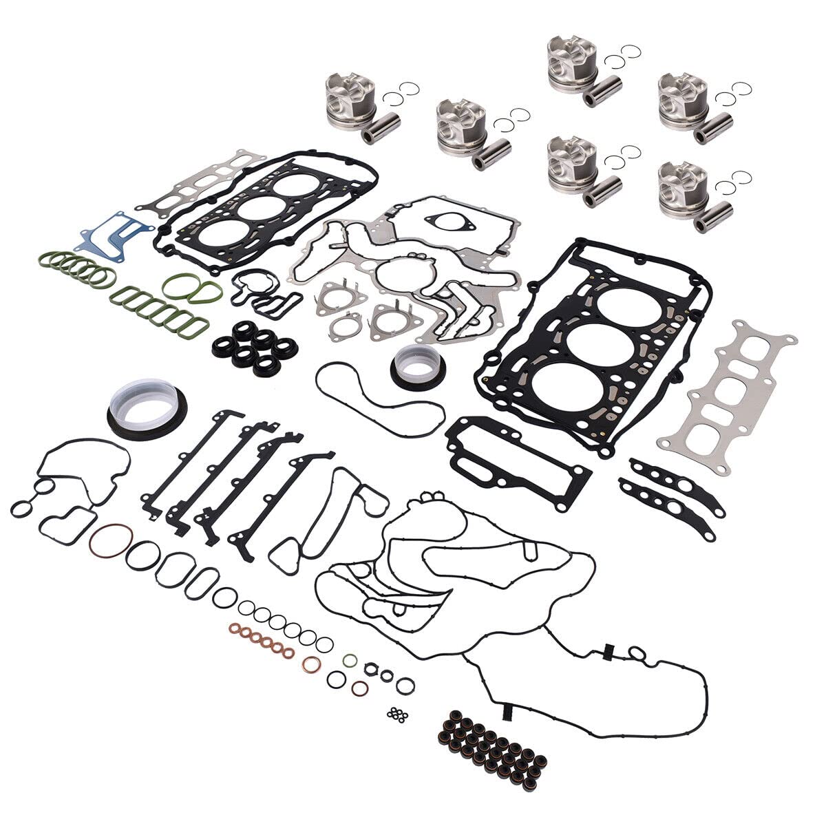 Set Guarnizioni Pistone e Testata Compatibile con T0ua-reg A4 A6 Q5 3.0 TDI 059107065