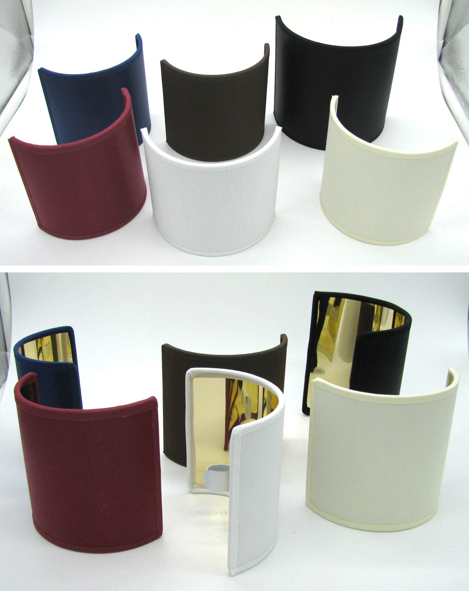 Paralume coprilampada in tessuto avorio con interno oro - produzione propria - made in Italy (Cilindro, cm 60)
